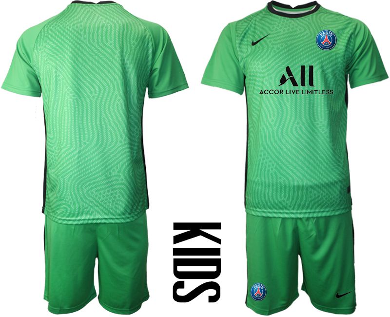 Youth 2020-2021 club Paris St German green goalkeeper Soccer Jerseys->paris st german jersey->Soccer Club Jersey